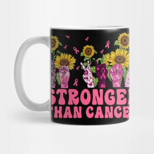 Breast Cancer Awareness Stronger Than Cancer Pink Ribbon Mug